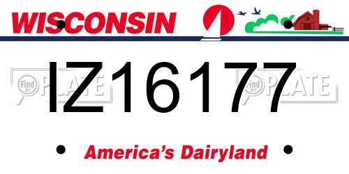 IZ16177 Wisconsin License Plate