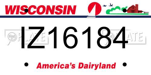 IZ16184 Wisconsin License Plate