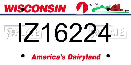 IZ16224 Wisconsin License Plate