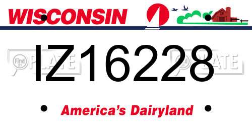 IZ16228 Wisconsin License Plate
