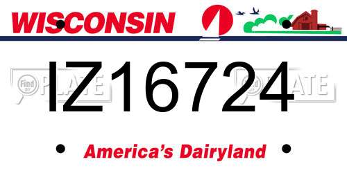 IZ16724 Wisconsin License Plate