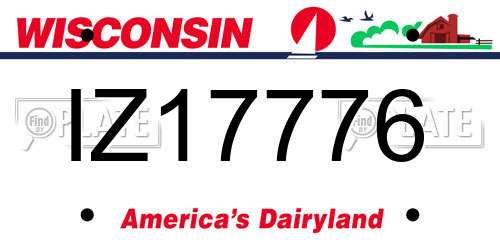 IZ17776 Wisconsin License Plate