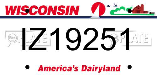 IZ19251 Wisconsin License Plate
