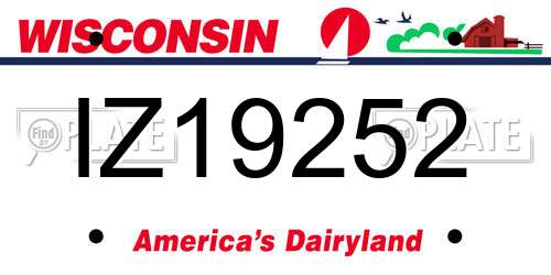 IZ19252 Wisconsin License Plate
