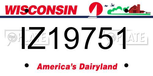 IZ19751 Wisconsin License Plate