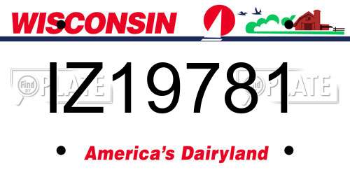 IZ19781 Wisconsin License Plate