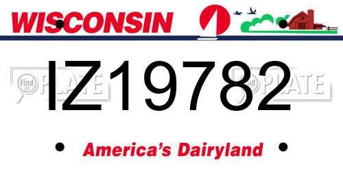 IZ19782 Wisconsin License Plate
