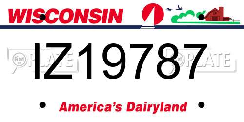 IZ19787 Wisconsin License Plate