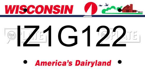 IZ1G122 Wisconsin License Plate