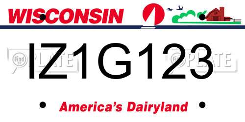 IZ1G123 Wisconsin License Plate