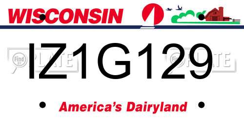 IZ1G129 Wisconsin License Plate
