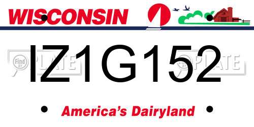 IZ1G152 Wisconsin License Plate