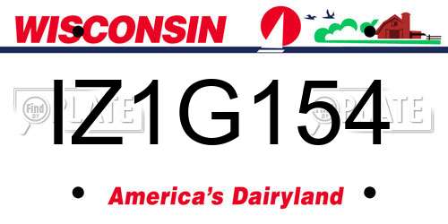 IZ1G154 Wisconsin License Plate