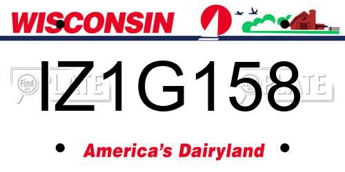 IZ1G158 Wisconsin License Plate