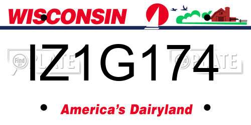 IZ1G174 Wisconsin License Plate