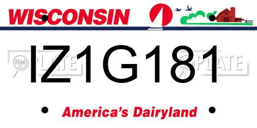 IZ1G181 Wisconsin License Plate