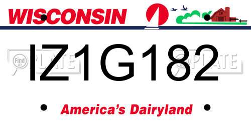 IZ1G182 Wisconsin License Plate