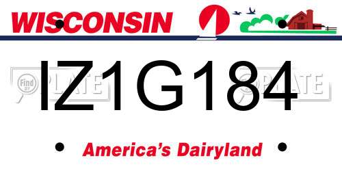 IZ1G184 Wisconsin License Plate