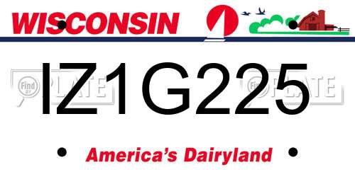 IZ1G225 Wisconsin License Plate