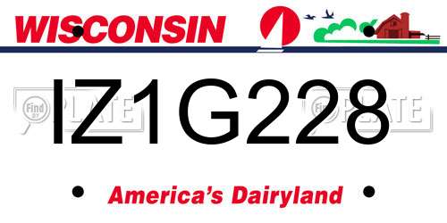 IZ1G228 Wisconsin License Plate