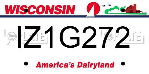 IZ1G272 Wisconsin License Plate