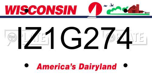 IZ1G274 Wisconsin License Plate