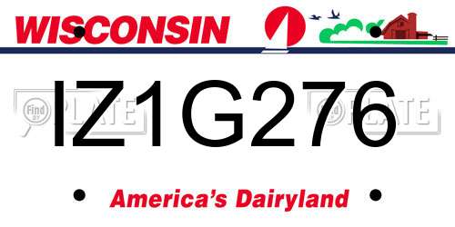 IZ1G276 Wisconsin License Plate