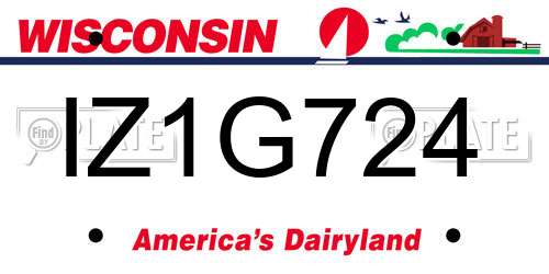 IZ1G724 Wisconsin License Plate