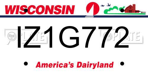 IZ1G772 Wisconsin License Plate