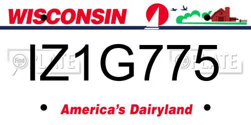 IZ1G775 Wisconsin License Plate