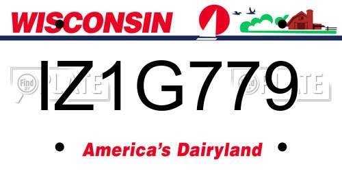 IZ1G779 Wisconsin License Plate
