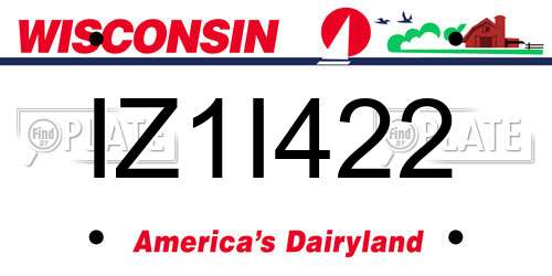 IZ1I422 Wisconsin License Plate