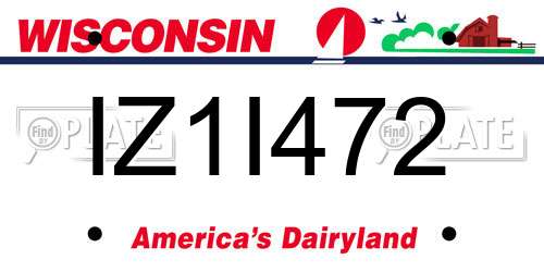 IZ1I472 Wisconsin License Plate