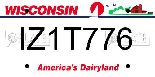 IZ1T776 Wisconsin License Plate