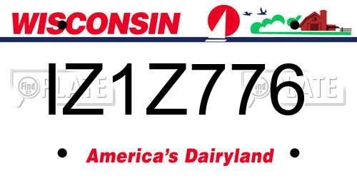 IZ1Z776 Wisconsin License Plate