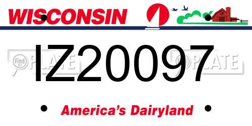 IZ20097 Wisconsin License Plate