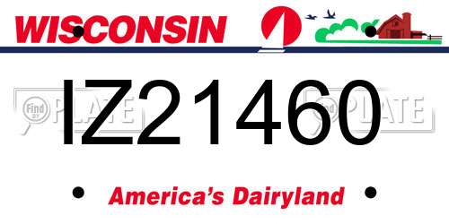 IZ21460 Wisconsin License Plate