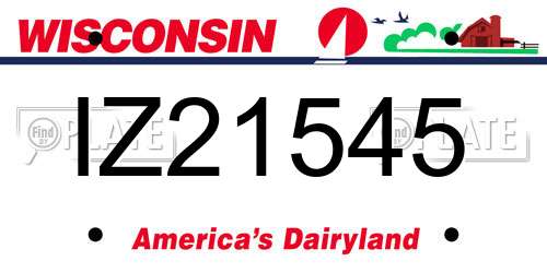 IZ21545 Wisconsin License Plate