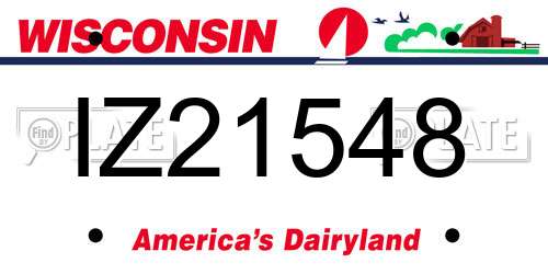 IZ21548 Wisconsin License Plate