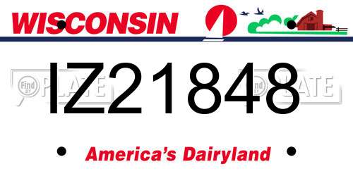 IZ21848 Wisconsin License Plate