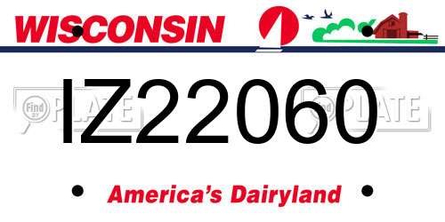 IZ22060 Wisconsin License Plate