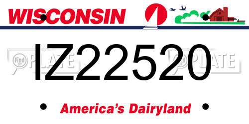 IZ22520 Wisconsin License Plate