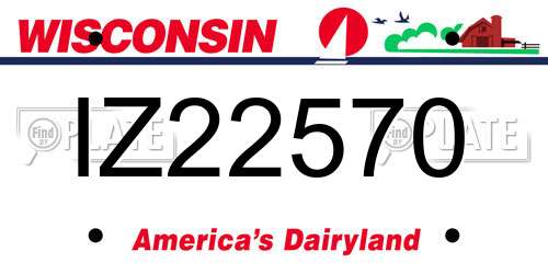 IZ22570 Wisconsin License Plate