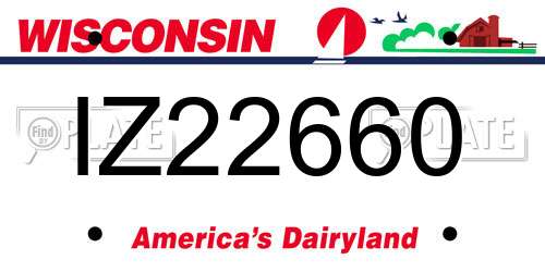 IZ22660 Wisconsin License Plate
