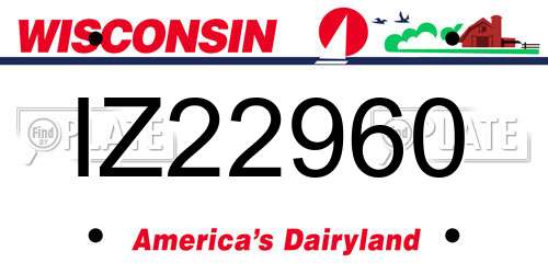 IZ22960 Wisconsin License Plate