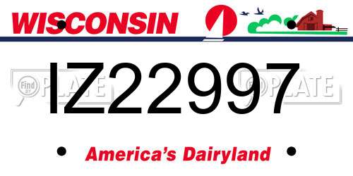 IZ22997 Wisconsin License Plate