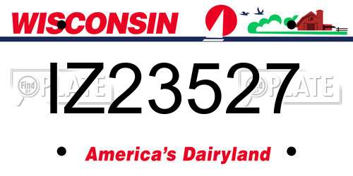 IZ23527 Wisconsin License Plate