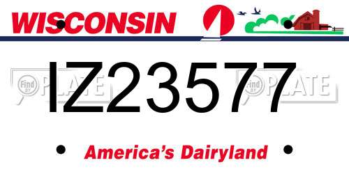 IZ23577 Wisconsin License Plate