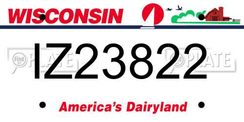 IZ23822 Wisconsin License Plate