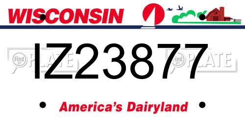 IZ23877 Wisconsin License Plate